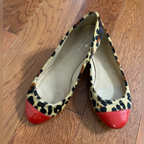 Kate Spade Terry Calf Fur Animal Print Flats - Picture 7 of 12